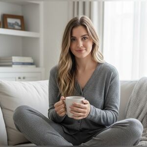 Splendid Women’s Waffle Cargo Lounge Gray Set NWOT